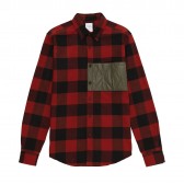 Mr.GENTLEMAN-MIX QUILTED SHIRT - Red