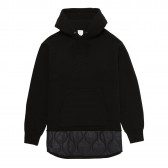 Mr.GENTLEMAN-QUILTED MIX PULLOVER SWEAT PARKA - Black