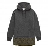 Mr.GENTLEMAN-QUILTED MIX PULLOVER SWEAT PARKA - Grey