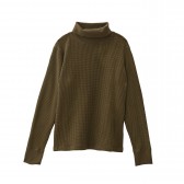 NAISSANCE-WAFFLE TURTLE NECK CUT-SEWN - Khaki