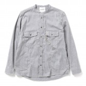 and wander-thermo nell stand collar shirt (M) - Gray