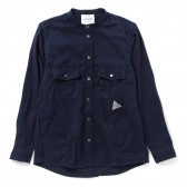 and wander-thermo nell stand collar shirt (M) - Navy