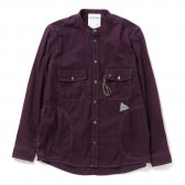 and wander-thermo nell stand collar shirt (M) - Purple