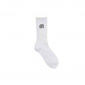Mr.GENTLEMAN-LOGO SOCKS - White