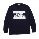 GOODENOUGH-PRINT L:S TEE - BAR - Navy