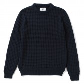 HABANOS-BIG WAFFLE COTTON KNIT - Navy