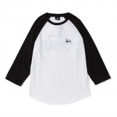 STUSSY-Basic Stussy Raglan - White : Black