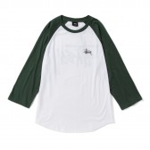 STUSSY-Basic Stussy Raglan - White : Green