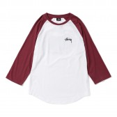 STUSSY-Global Designs Raglan - White : Burgundy