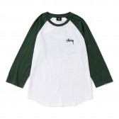 STUSSY-Global Designs Raglan - White : Green