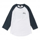 STUSSY-Global Designs Raglan - White : Navy