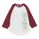 STUSSY-Global Gathering Raglan - White : Burgundy