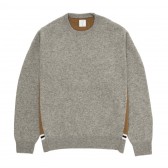 Mr.GENTLEMAN-LINE RIB KNIT - Grey × Beige