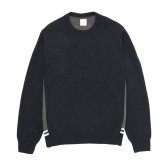 Mr.GENTLEMAN-LINE RIB KNIT - Navy × Grey
