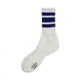 Mr.GENTLEMAN-LINE SOCKS - White × Blue