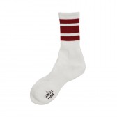 Mr.GENTLEMAN-LINE SOCKS - White × Red