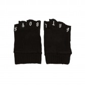 Mr.GENTLEMAN-LOGO KNIT GLOVE - Black