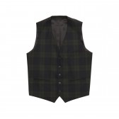 r.GENTLEMAN-SET UP CHECK VEST - Black Watch