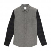 Mr.GENTLEMAN-SLEEVE SWITCHED SHIRT - Grey × Black Watch