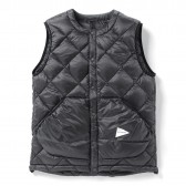 and wander-diamond stitch down vest - Charcoal