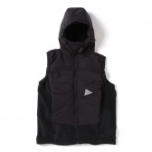 and wander-twill fleece vest - Black