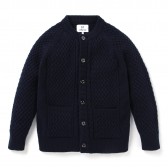 HABANOS-5G ARAN CREW CARDIGAN - Navy