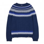 BEDWIN-C-NECK NORDIC JAQUARD KNIT 「DANNY」 - Navy