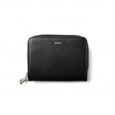 A.P.C.-PORTEFEUILLE COMPACT : CUIR LISSE - LZZ-NOIR