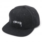 STUSSY-Smooth Stock Melton Wool Cap - Black
