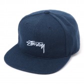 STUSSY-Smooth Stock Melton Wool Cap - Navy
