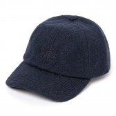 STUSSY-Boiled Wool Stock Logo Cap - Navy