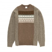 Mr.GENTLEMAN-FISHERMAN MIX NORDIC KNIT - Beige × Greige