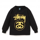 STUSSY-Kids Stock Link L:SL Tee - Black