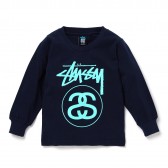 STUSSY-Kids Stock Link L:SL Tee - Navy