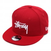 STUSSY-Kids Stock New Era Ball Cap - Red