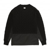 Mr.GENTLEMAN-NYLON MIX FISHERMAN CABLE KNIT - Black × Black