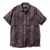 ENGINEERED GARMENTS-Camp Shirt - Multi St. Jacquard - Khaki : Navy