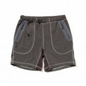 and wander-mixed pile short pants - Gray