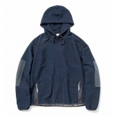 and wander-pile denim hoodie (M) - Navy