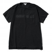ENGINEERED GARMENTS-Printed Cross Crew Neck T-shirt - Manhattanville - Navy