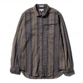 ENGINEERED GARMENTS-Short Collar Shirt - Multi St. Jacquard - Khaki : Navy