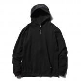 GOODENOUGH-GLITTER RIB ZIP HOODIE - Black