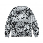 GOODENOUGH-L:S DRIP BORDER SHIRTS - White : Grey