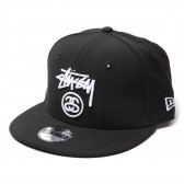 STUSSY-Kids Stock Lock New Era Ball Cap - Black