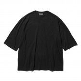 AURALEE-SEAMLESS CREW NECK HALF SLEEVE TEE - Black