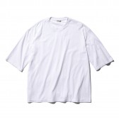 AURALEE-SEAMLESS CREW NECK HALF SLEEVE TEE - White