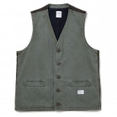 BEDWIN-CHINO VEST 「ZANDER」 - Olive