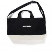 CANVAS SHOULDER TOTE - Black : White
