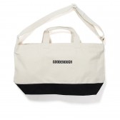 CANVAS SHOULDER TOTE - White : Black