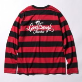 GOODENOUGH-BORDER L:S SHIRT - CLASSICS PRINTED WHITE - Red : Black